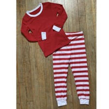 Coral Bee Kids Red  White Pajama Set  sz 5