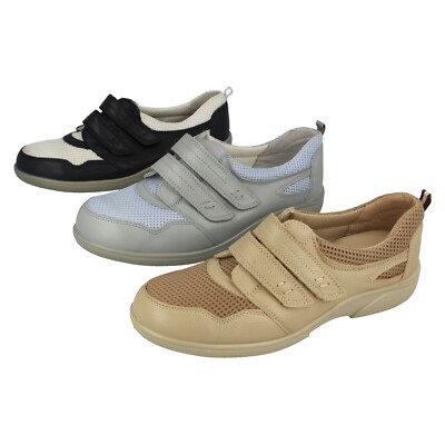 Ladies Factory Seconds Easy B Wide Fit Light Weight Leather Mesh Shoes:  Cecily UK