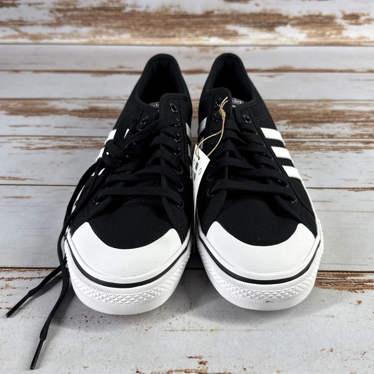 Adidas Originals Men's Nizza Sneakers CQ2332 Black White | eBay