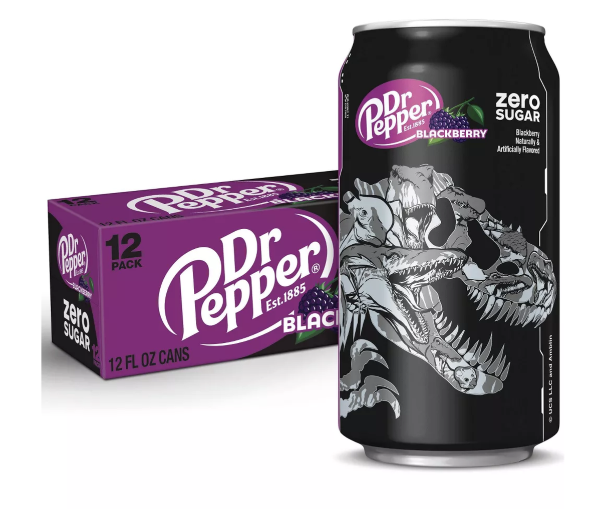Dr Pepper Blackberry Zero Sugar Soda Jurassic World Rebirth 12