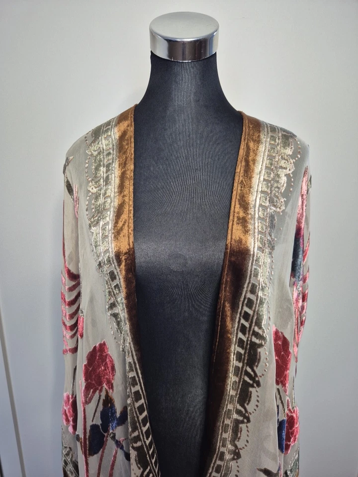 Sportsgirl Floral Sheer Long Drapey Shawl Wrap Lightweight Multicoloured OS VGC - image 2 of 4