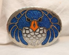 Vintage Eagle/Hawk Inlay Hand Crafted Western Style Large Belt Buckle