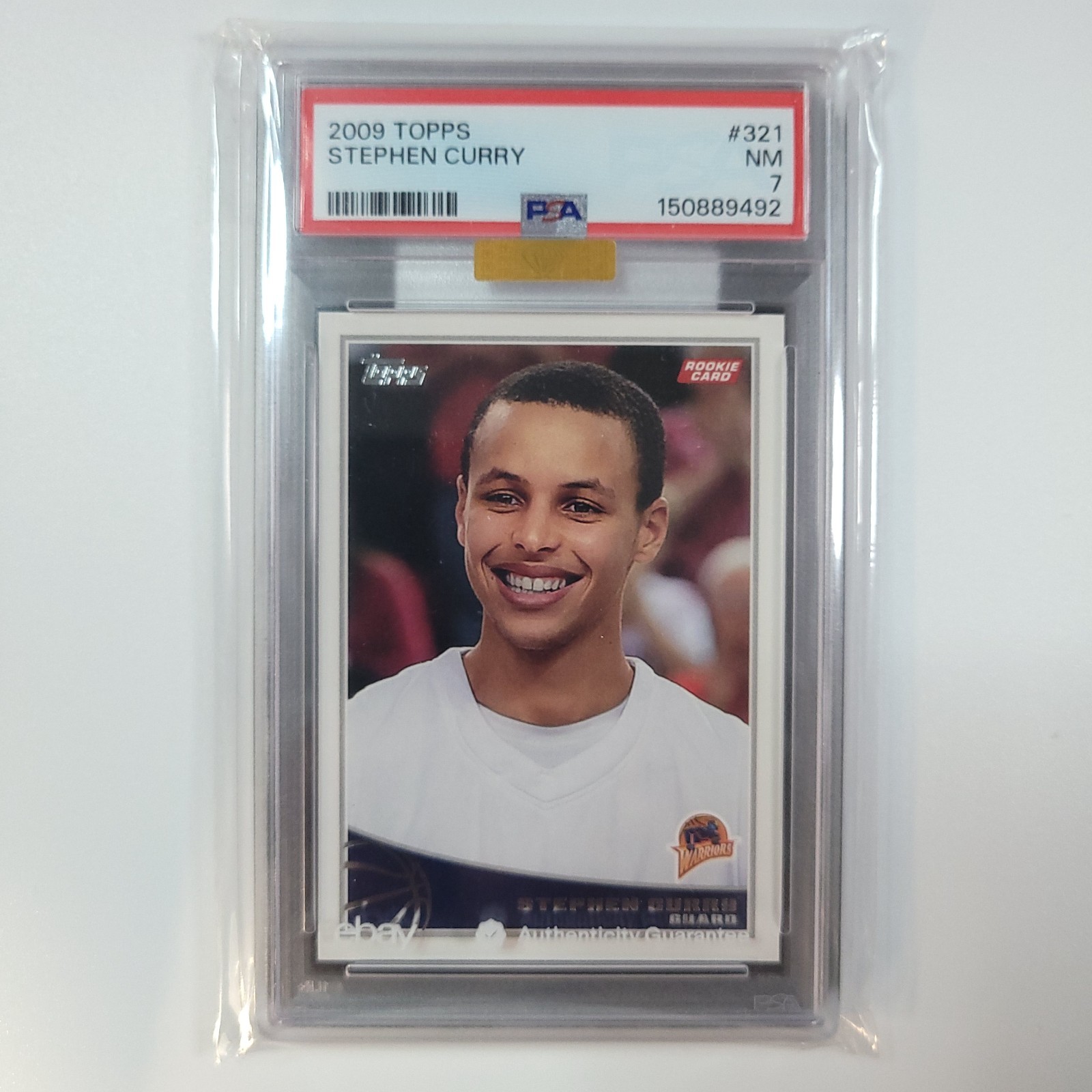 2009 Topps Stephen Curry #321 Rookie Card PSA 7 MBA GOLD 7.5
