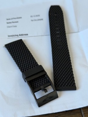 Breitling Black Rubber Wristband 278SS 22-20 with Breitling buckle NEW AUTHENTIC