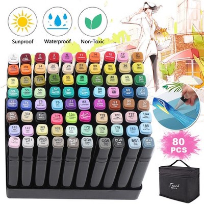 80 Farbige Graffiti Stift Marker Lackmarker Stifte Set für DIY Graffiti Twin Tip
