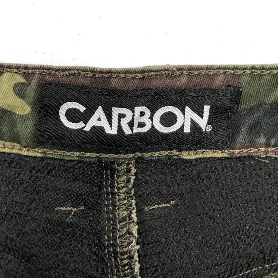 Pantalones de Carbono Para Hombre Grandes Verde Camuflaje Carga Jogger Cremallera Bolsillo Puño Elástico Calle Foto 3 de 4