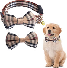 Collare per Cani Regolabile Con Papillon, Stile a Quadri, Elegante E Morbido, Fi
