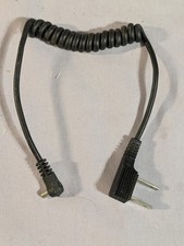 Vintage 12" / 1 Foot Coiled 2 Prong to PC Flash Sync Cord Cable Good Used Cond