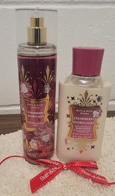 Bath & Body Works Strawberry Snowflakes Mist & Lotion Set 48hr Moisture