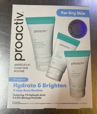 Proactiv Hydrate & Brighten 3-Step Acne Routine for Dry Skin 05/2026 NEW IN BOX