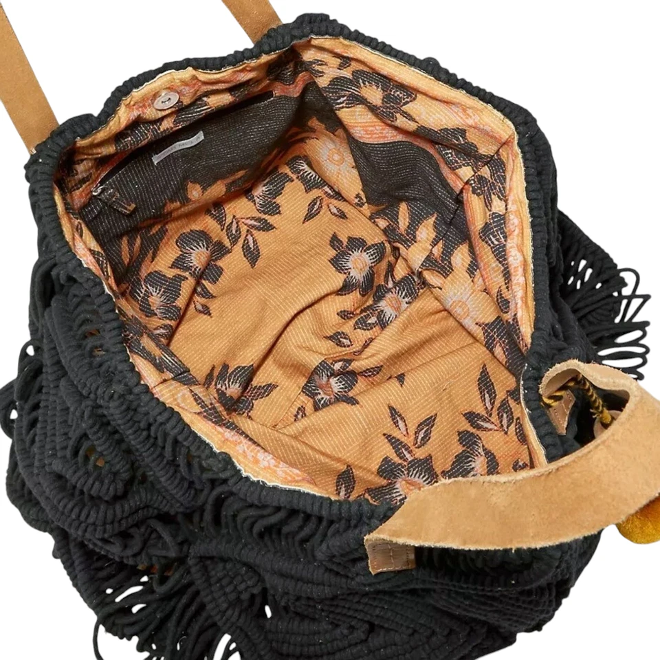 STAR MELA Marga macrame tote oversized cotton shoulder bag navy boho purse NEW - Image 4 of 4