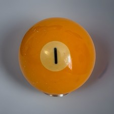 Vintage Number 1-Ball Billiard International Pool Ball 2 1/4" Individual Yellow