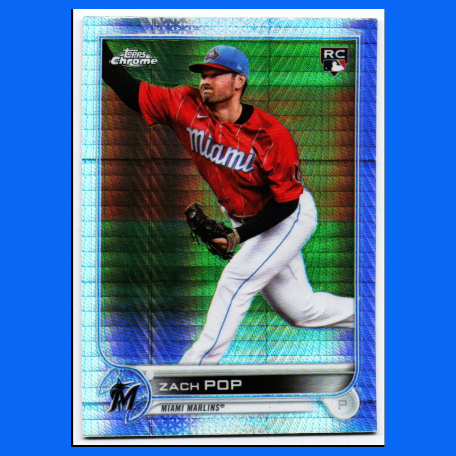 Zach Pop Rookie #41 2022 Topps Chrome Prizm Refractor Miami Marlins Baseball MLB