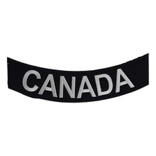 CANADA Rocker Patch - 12" x 2.5" Large Black & Silver Biker Vest Jacket DIY Cut