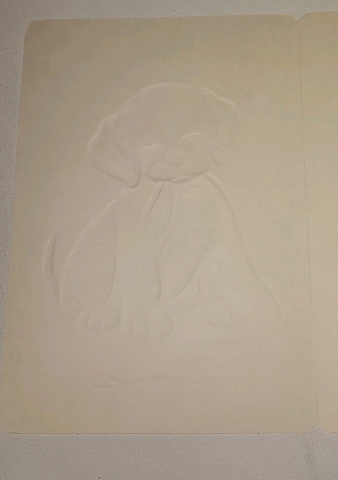 Unused Greeting Card & Env Get Well Soon Cute Puppy Vintage Embossed Hallmark - Image 3 of 4