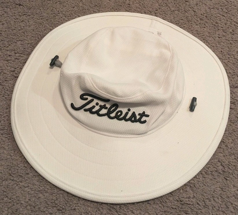Titleist Aussie White Full Brim Sun Bucket Safari Hat OSFA