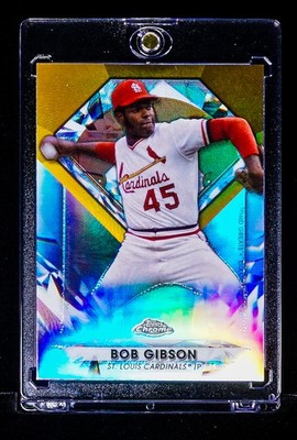 Bob Gibson RARE GOLD DIAMOND REFRACTOR INVESTMENT CARD St. Louis Cardinals SP
