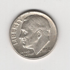 1950 P DIME 90% SILVER 10 CENTS PHILADELPHIA 10¢ UNITED STATES OF AMERICA USA