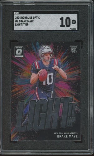 2024 Panini Donruss Optic Light It Up #7 Drake Maye RC Rookie Gem Mint SGC 10