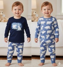 NEW Carter  s 2T Toddler Boy 3 Piece Fleece PJs Set-Blue Polar Bear Winter PJs