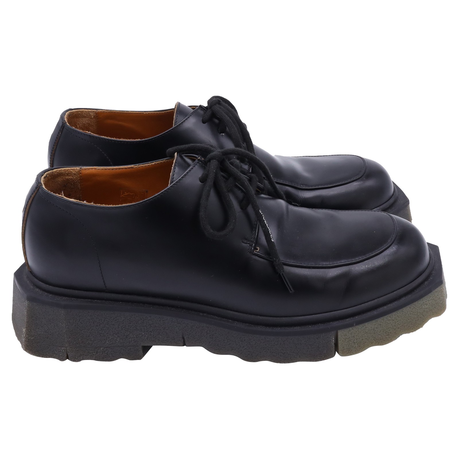 SAOLA Scarpe derby Off White suola spugna in pelle uomo nere taglia 43