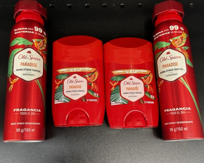 #ad Old Spice Paradise Spray And Deodorant Red Sky Tiger Claw Scent $200.00