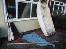 7ft 6inches Dinghy, Tender, Rowing boat with Road Trailer and a Sail and many