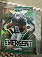 2025 Panini Prizm - Emergent Ashton Jeanty #10 Green Ice Prizm (RC)