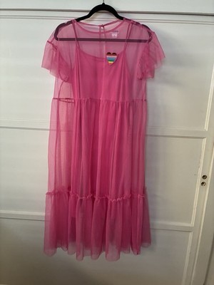 chinese dress ladies Moonlight Sonata Ruffle Mesh Maxi Dress Cameo Pink