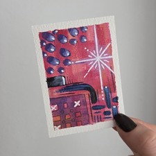 ACEO Miniatur Kunst ORIGINAL ACRYLIC PAINTING...