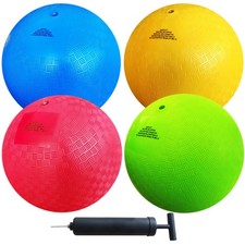 4-Pack of 5 Inch Small Playground Balls for Toddlers Kids with Air Pump - Kic...