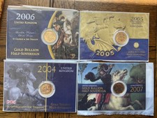 Choice Of One Half Gold Sovereign 22ct , Card Unopened 2004 , 2005 , 2006 ,2007