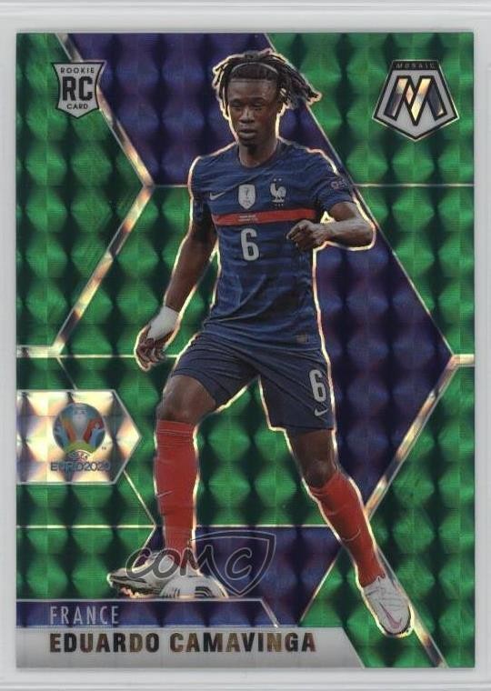 2021 Panini Mosaic UEFA Euro 2020 Green Prizm Eduardo Camavinga #111 05v0