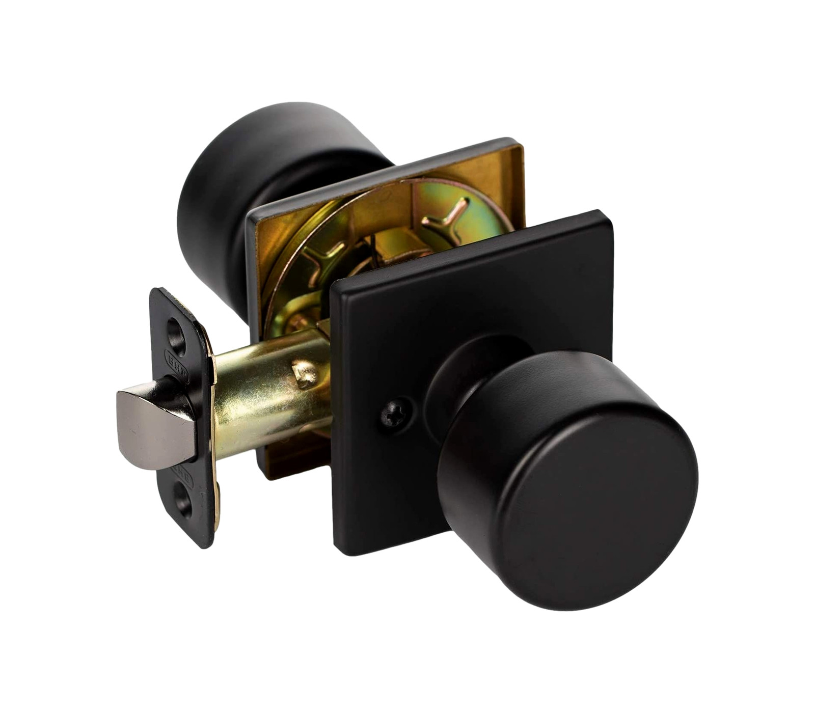 Kwikset 97300-939 Pismo Matte Black-Polished Privacy Door Lock and Handleset