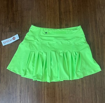 MCEDAR Women Skirt 4 Yellow Tennis Pickleball Pleated High Waist Pockets New