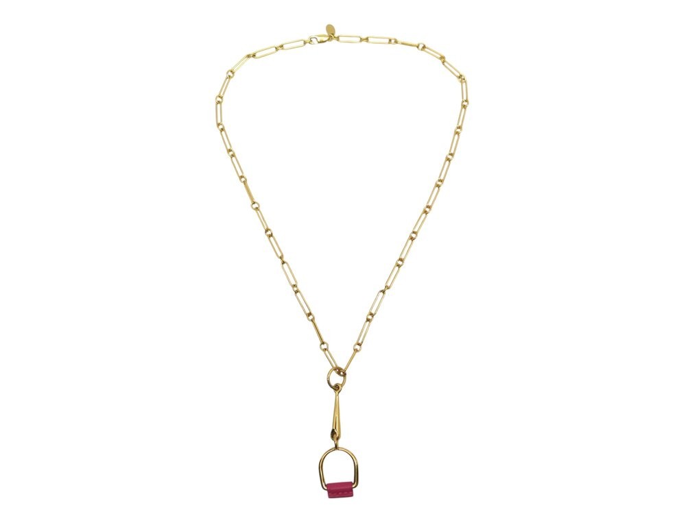 Collier Hermès Héritage Équestre PM en cuir et boîte orange
