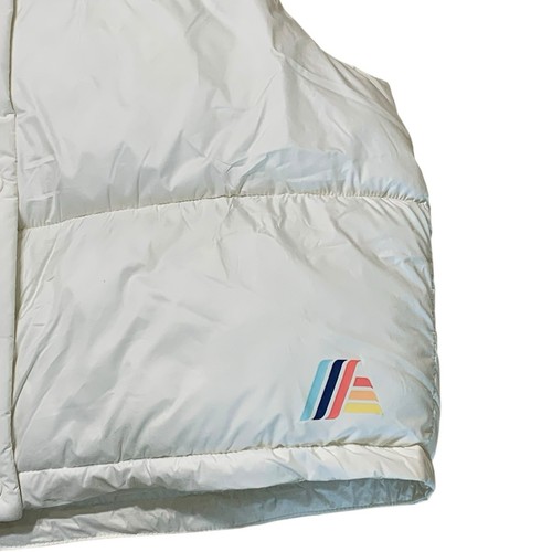 ALDI Gear Puffer Vest Hooded Women's Size XL Quilted White Cropped Cozy Comfy - Picture 4 of 11
