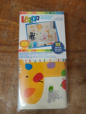 York Lazoo Girl Peel & Stick Wandtattoo 92 Stück Löwe Roboter Hase Giraffe NEU