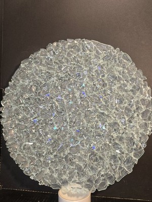 Bliss by Adeline? Up-Cycled Glass Bowl Studio Art Unsigned Pre-owned About 17in 