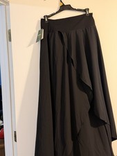 Halara Black Flowy Hi Low Long Skirt M
