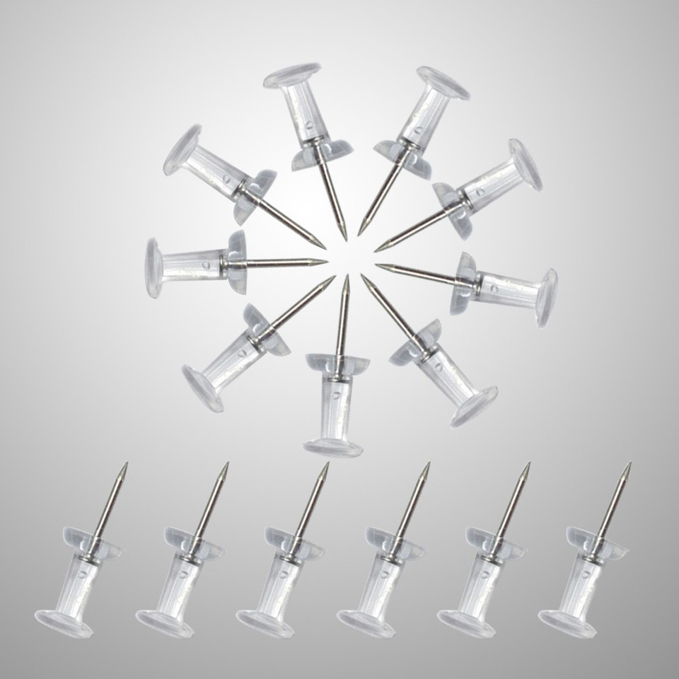 200Pcs Transparent Pushpins Map Push Tacks for School Home Office ...