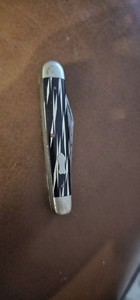 2-Blade Slipjoint Pocketknife Pen Blades, Steel, Black/White Plastic Handle