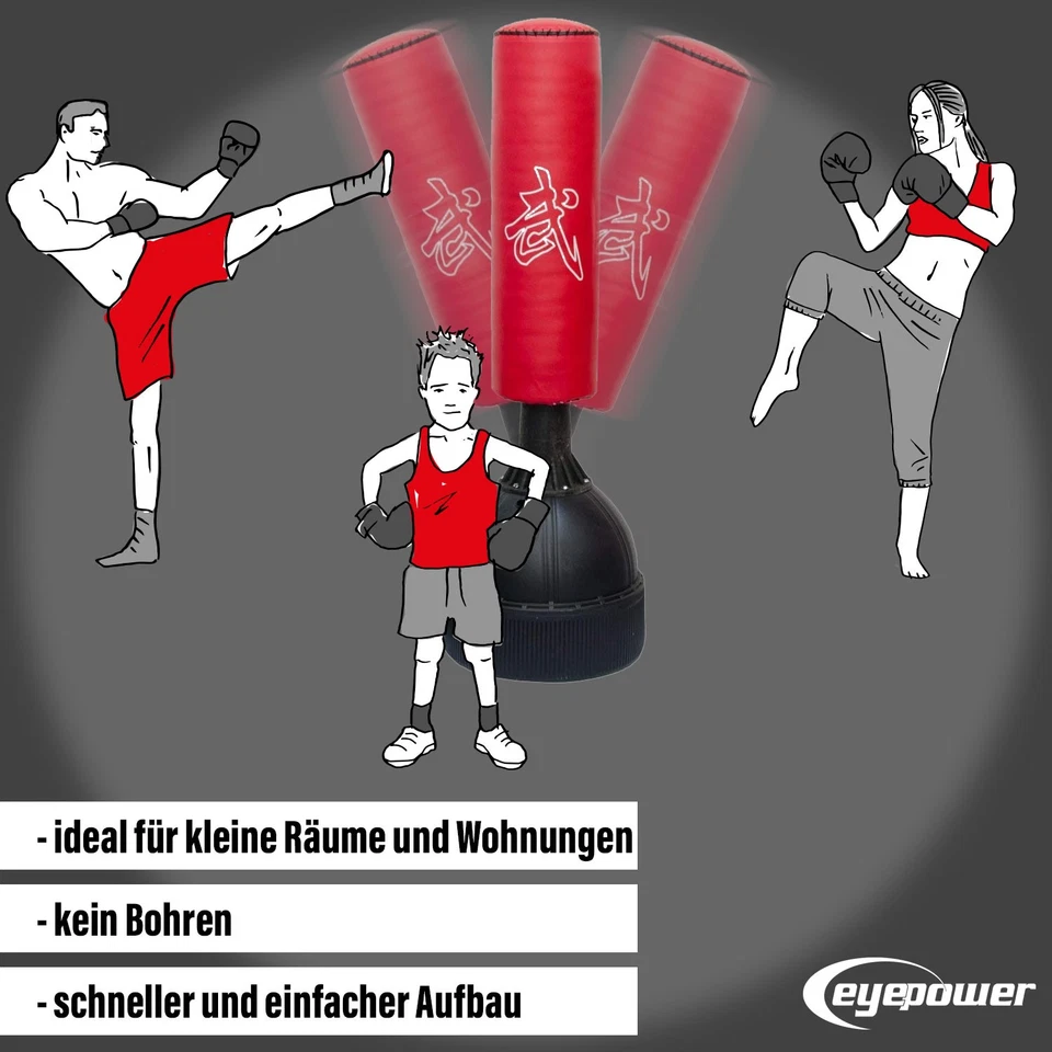 Standboxsack ca.160cm gefüllter freistehender Boxsack für Erwachsene Boxpartner - Bild 3 von 4