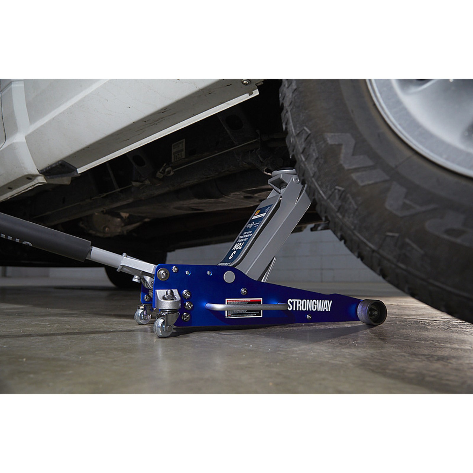 Strongway Low-Profile Aluminum/Steel Floor Jack, 3-Ton Capacity