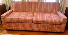 Vtg 1974 Kroehler pullout couch sofa loveseat bed mid century mcm striped
