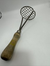 Vintage Farmhouse Hand Held Twisted Wire Potato Masher Wood Handle Unbranded