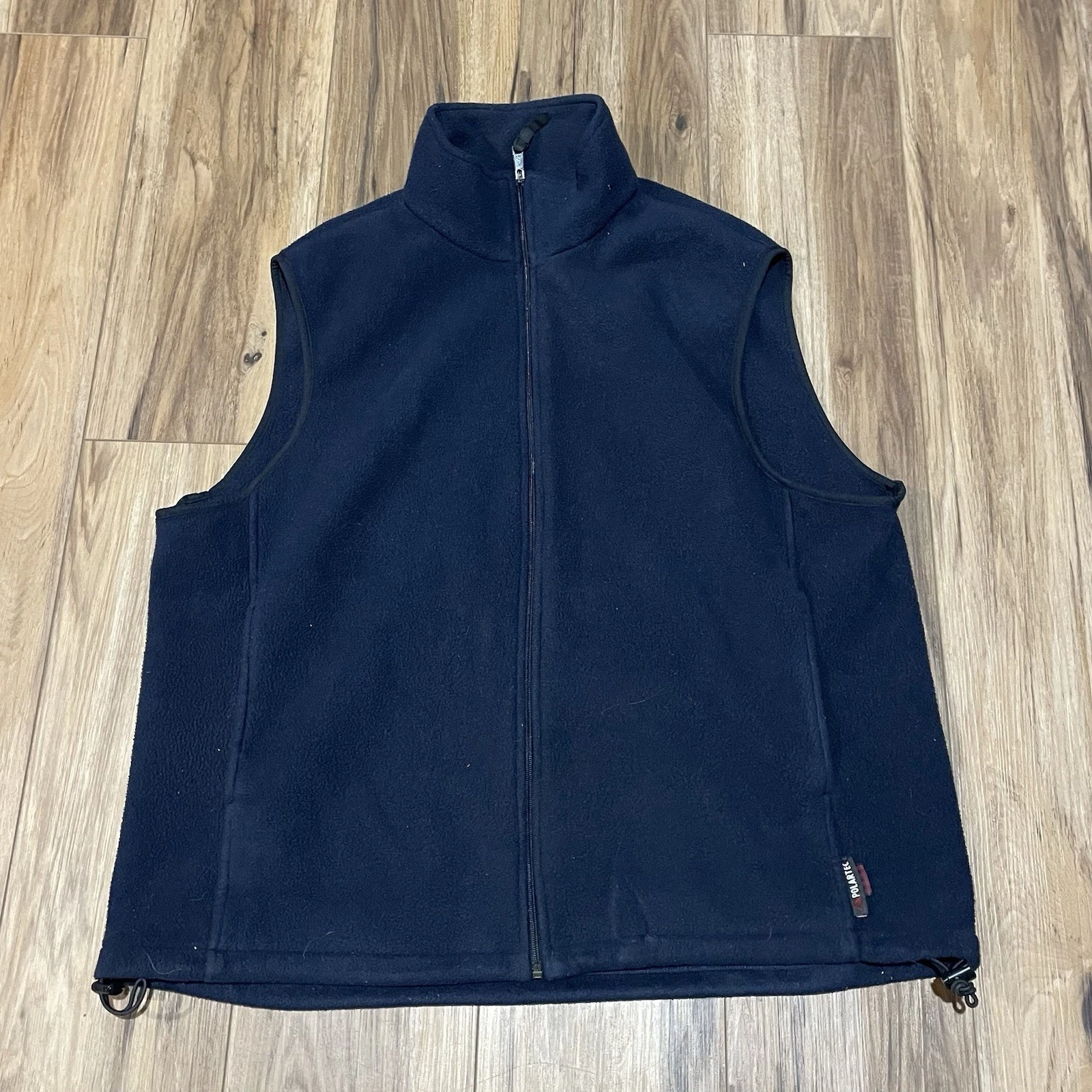 Vintage Woolrich Vest Mens XL Long Polartec Outdoor Fleece Navy Dark Blue Zipper
