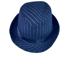 Simplicity Mens Fedora Hat Black Pinstripe Trilby Gangster Jazz Style Cap 59cm