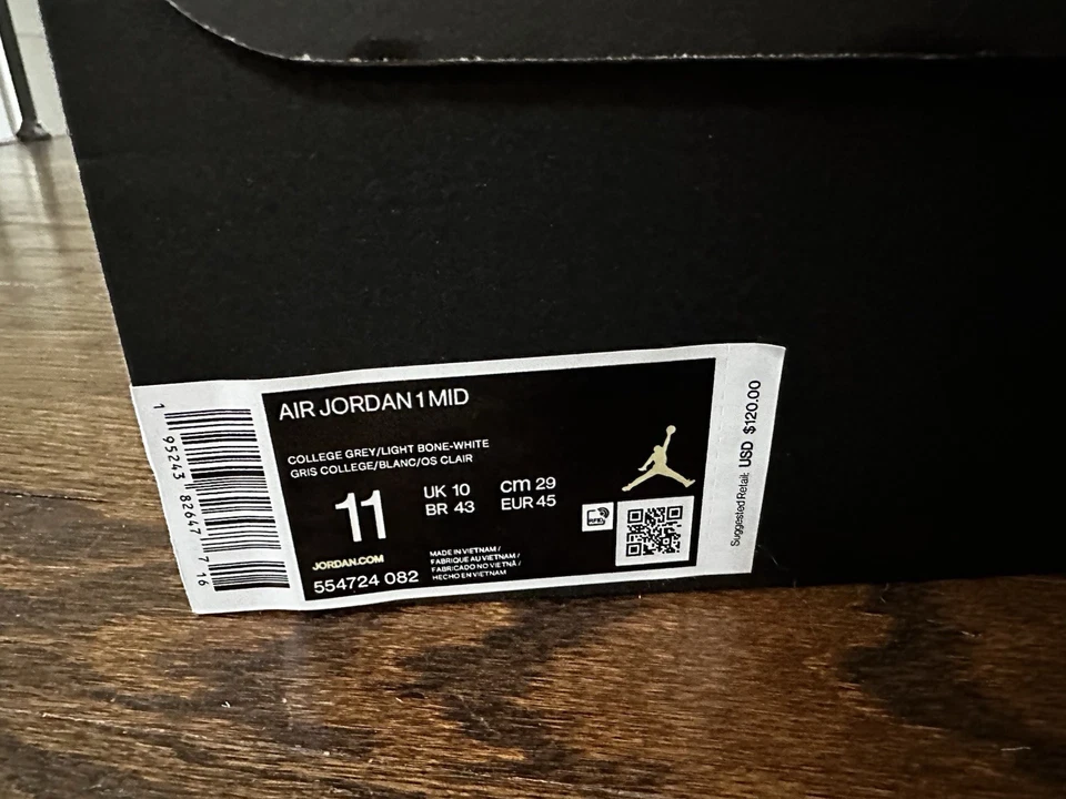 Air Jordan 1 Mid College Gris Talla 11 Foto 2 de 4