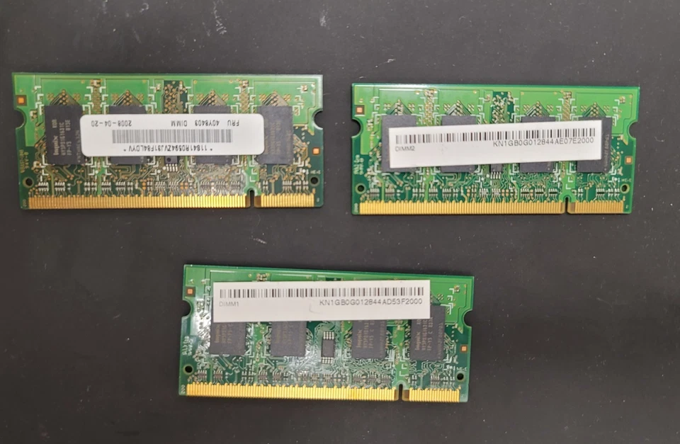 3x Hynix 1GB 2Rx16 PC2-5300S DDR2-667MHz SO-DIMM Laptop Memory HYMP112S64CP6-Y5 - Image 2 of 3